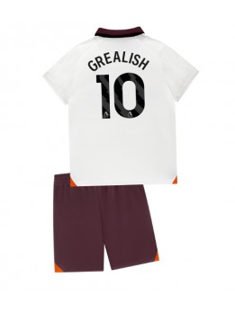 Manchester City Jack Grealish #10 Replika Borta Kläder Barn 2023-24 Kortärmad (+ byxor)